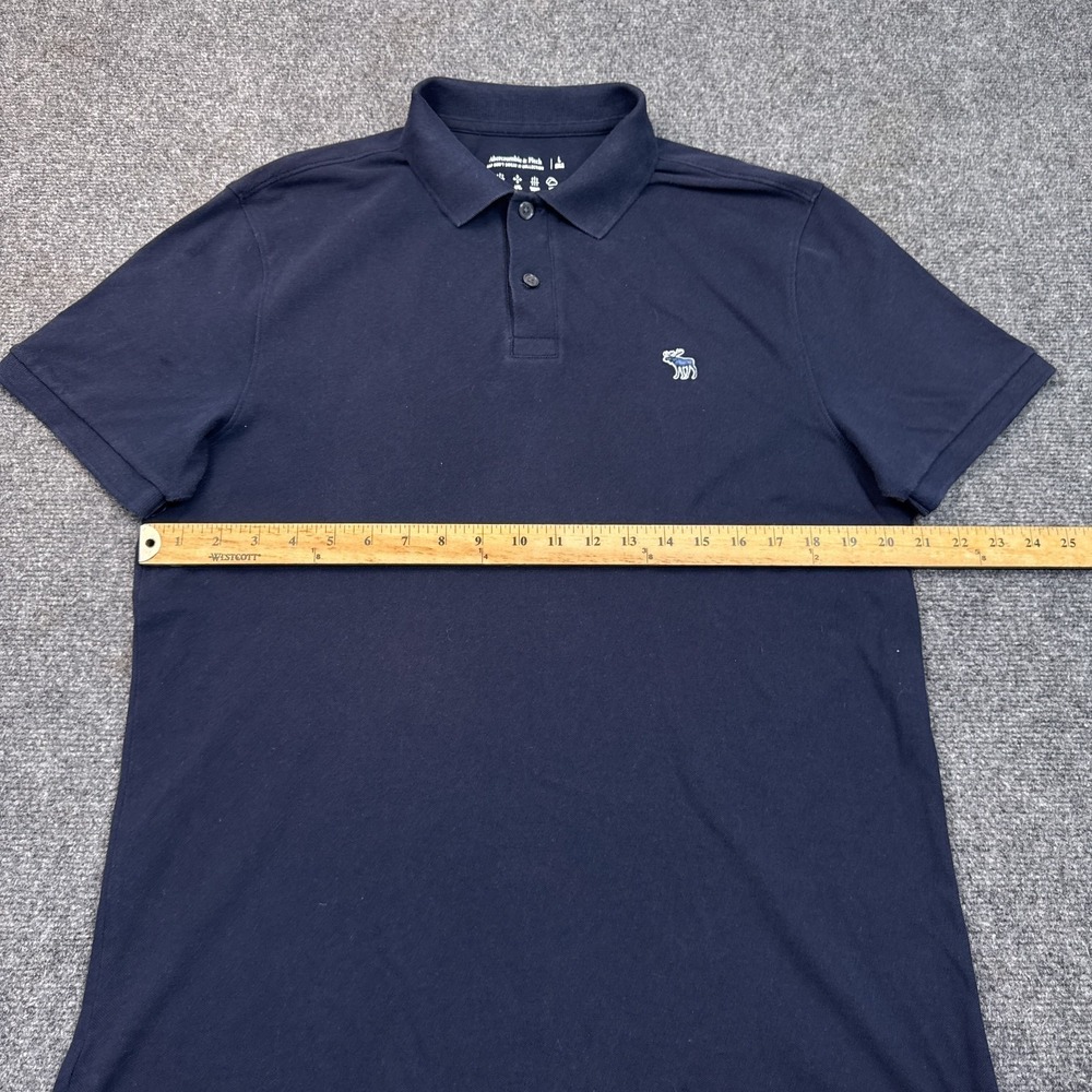 Abercrombie Don't Sweat It Polo Shirtโ Mens Size Large Navy Blue Casual - Picture 7 of 9